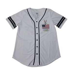 Looney Tunes - Licensed Women's Soft Short Sleeve Mesh Button Up Jersey Baseball